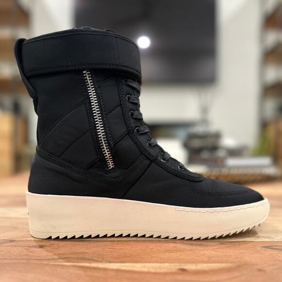 Fear Of God EU 45 US 9.5 Military Black Nylon High Top Sneaker FG-MSNY-BLK16 main image 10